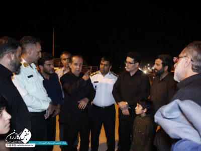 بازدید شبانه از مسیر پیاده‌روی اربعین