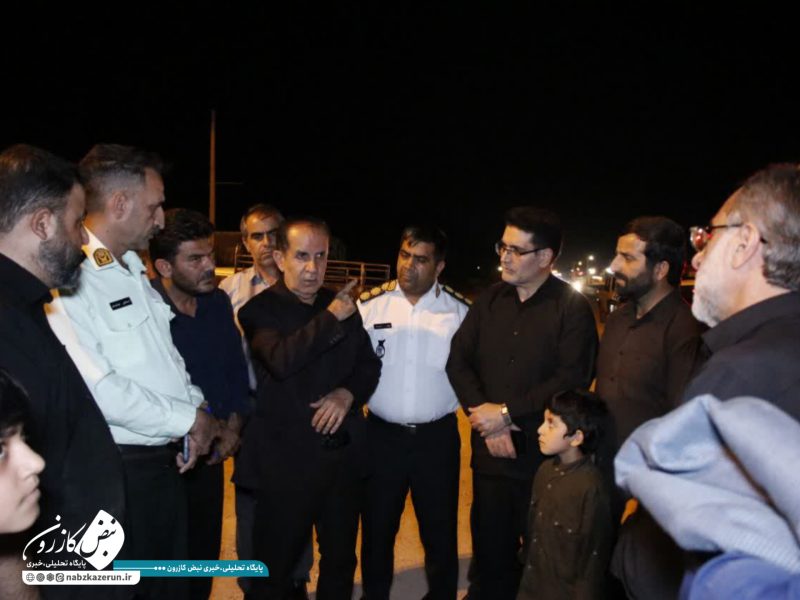 بازدید شبانه از مسیر پیاده‌روی اربعین